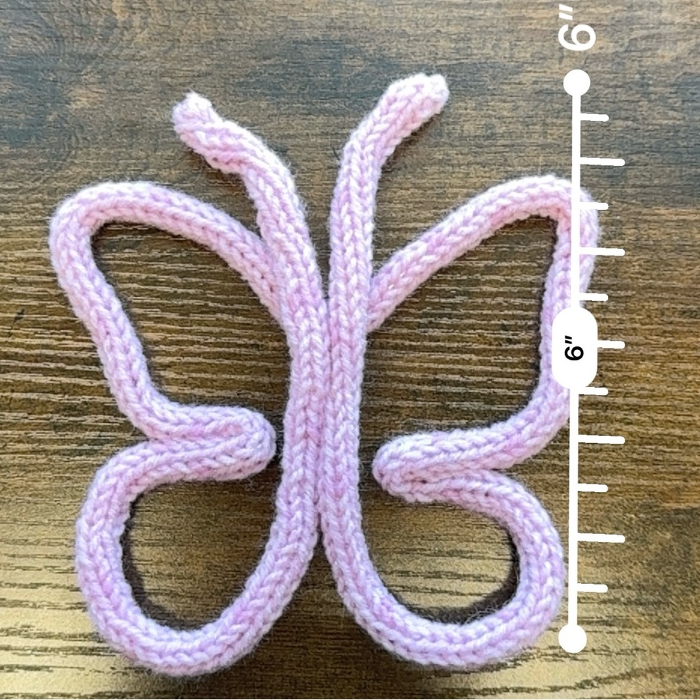 Light Pink Metal & Knit Butterfly Decor - Picture 5 of 5